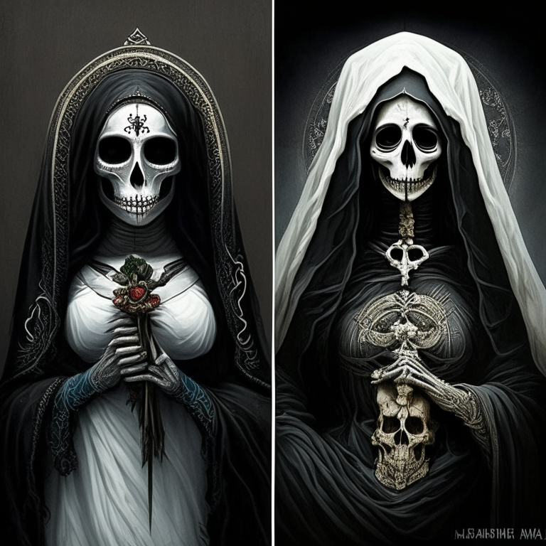 La santa muerte blanca y la santa muerte negra alejando demonios