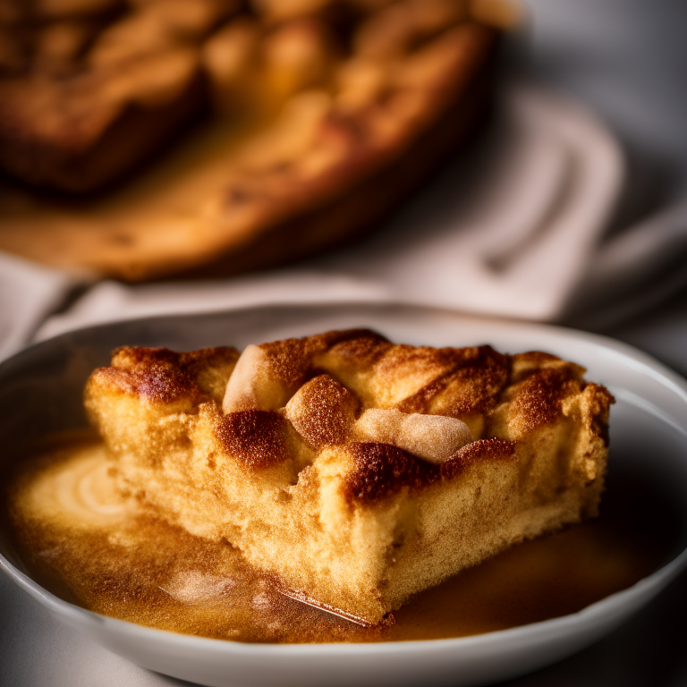 Oven-Baked Apple Cinnamon French Toast Casserole, bright, clear studio lighting, razor-sharp focus, filling the frame, second alternative version