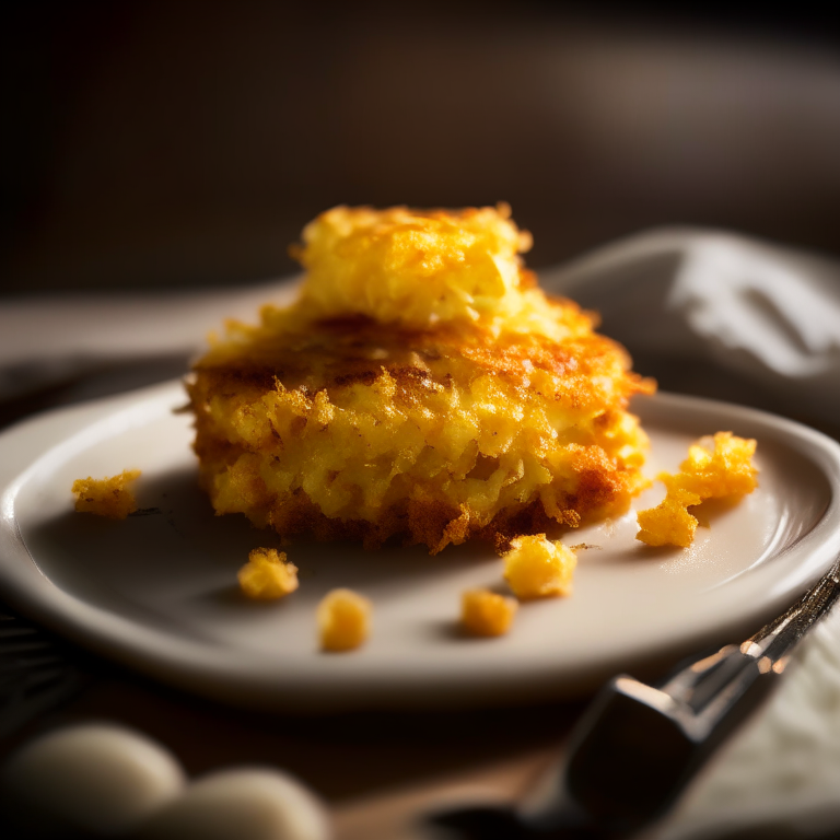 A plate filled with oven-baked hash browns, bright, clear studio lighting, razor-sharp focus, filling the frame, minimizing distractions