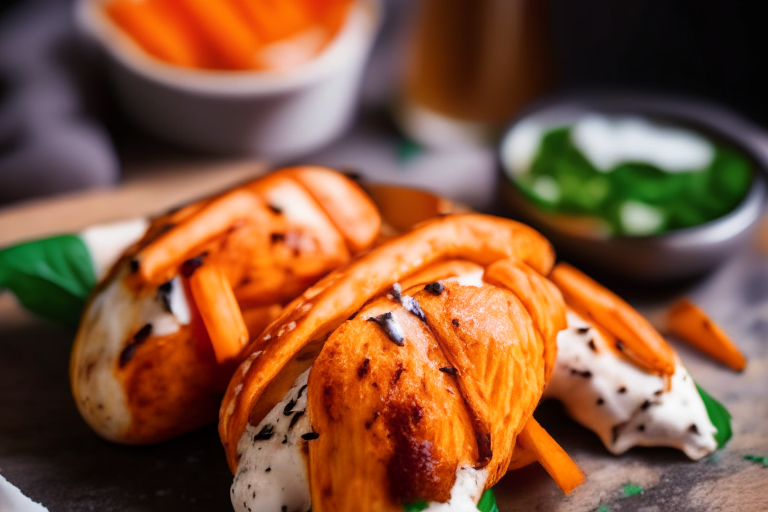 Caprese Stuffed Chicken Breasts with Air Fryer Sweet Potato Fries, shot with bright, clear studio lighting and razor-sharp focus on the chicken and mozzarella filling, minimizing distractions