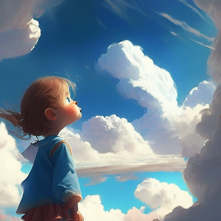 Sky best scene  a cute child saw that