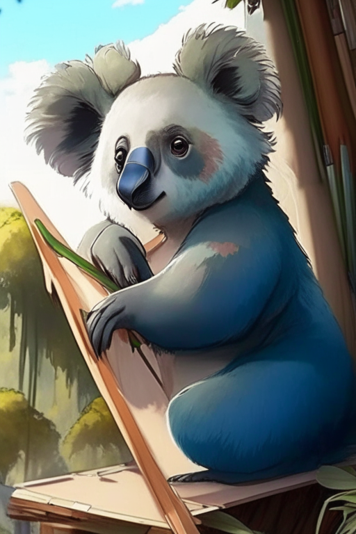 Paint me beautiful koala anime, 