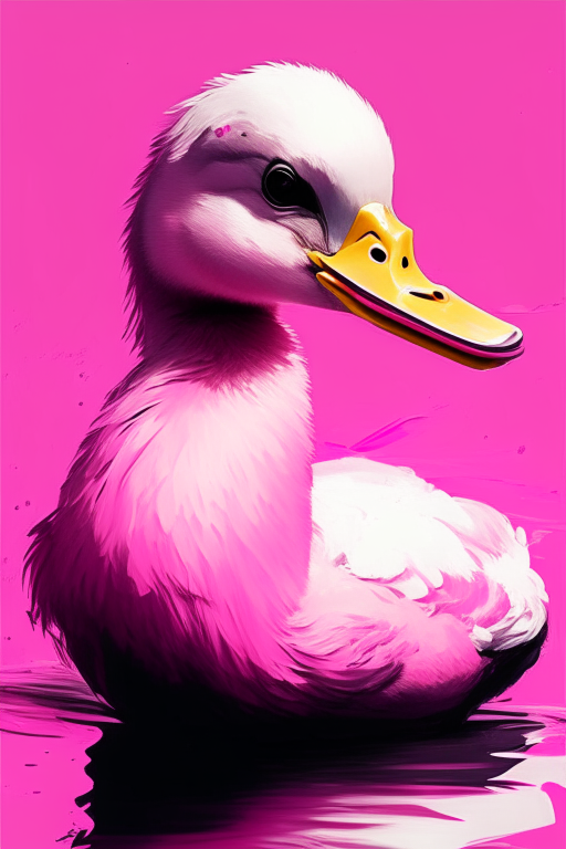 Paint me beautiful  duck anime, pink colour 