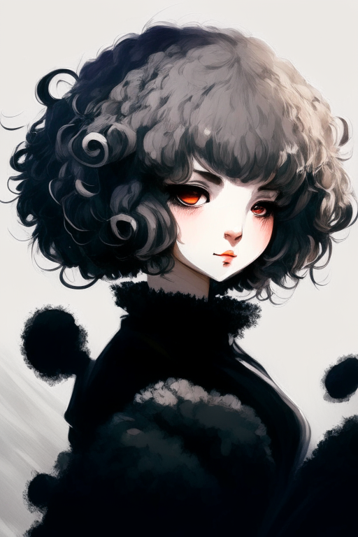 Paint me beautiful   sheep anime, black colour 