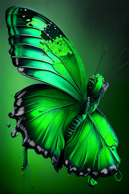 Paint me beautiful  butterfly 🦋 , green colour 