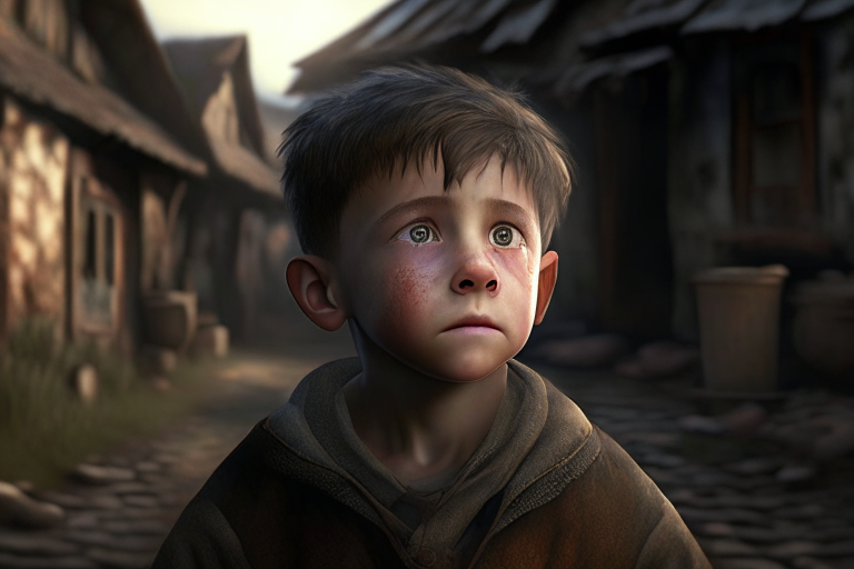 In a small village lived a young boy named Oliver.ultra realistic cinematic