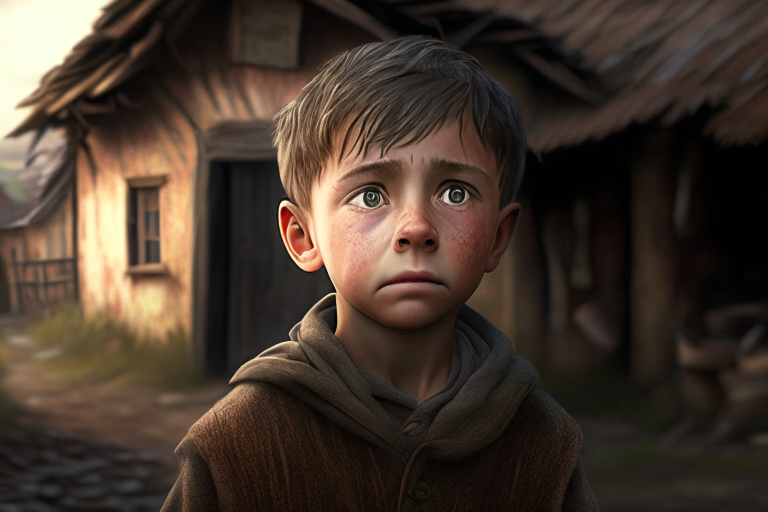 In a small village lived a young boy named Oliver adult .ultra realistic cinematic