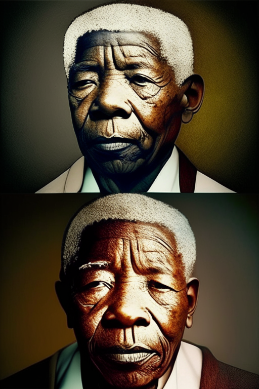 Nelson Mandela transforming into Nelson Mandela
