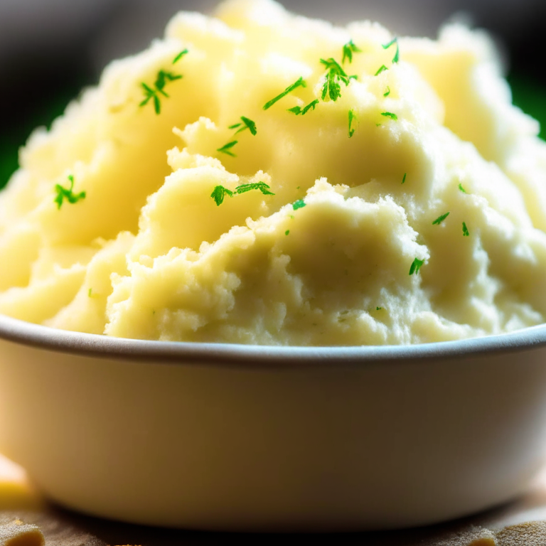 Air Fryer Loaded Mashed Potatoes, lit by natural window light, macro closeup shot filling the frame, manually focused to have razor-sharp clarity throughout the entire dish