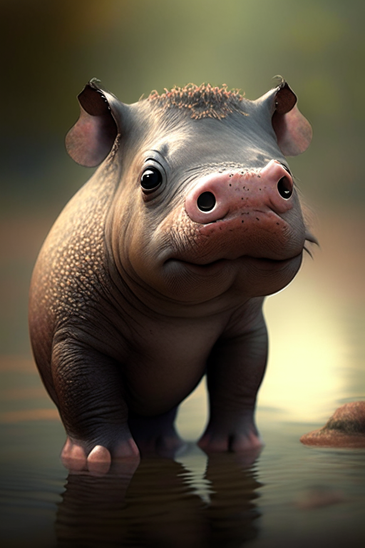 A baby hippopptamus