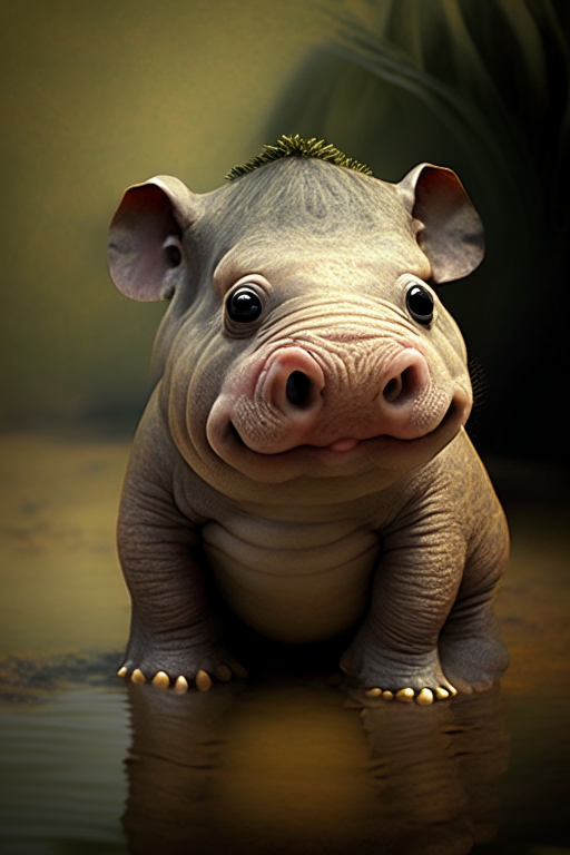 A baby hippopptamus