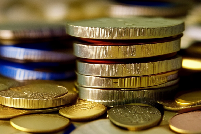 British pound coins stacking up