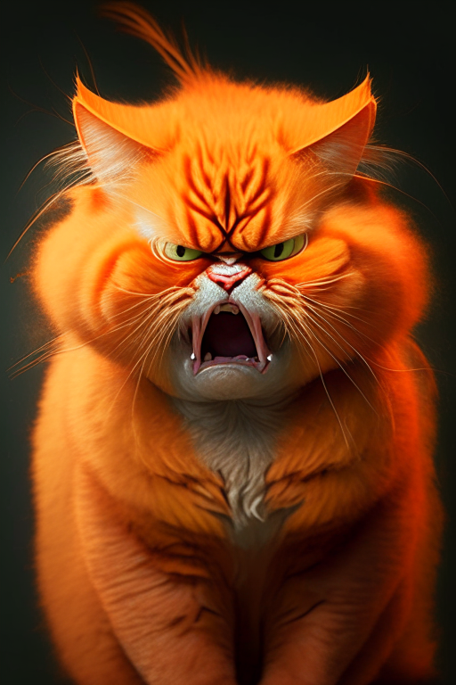 Angry orange cat