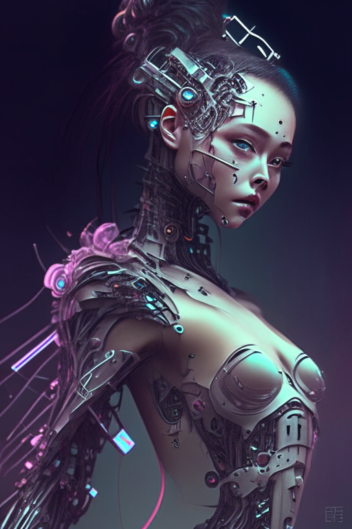 a cyborg ballerina, cyberpunk, delicate, beautiful, ballerina-ing it up. a cyborg ballerina, cyberpunk, delicate, beautiful