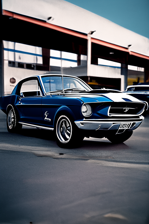 a sharpe photo of a 1965 Ford mustang Shelby parked in a parking lot