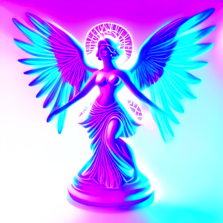 Money abundancewith an angel irradiating electric lights 