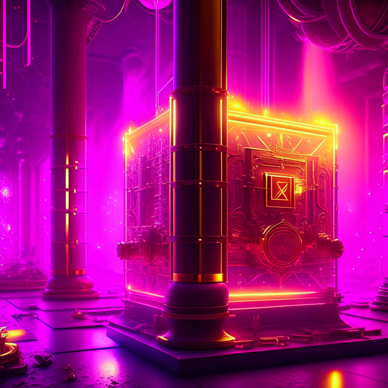 Golden treasure irradiating electric lights