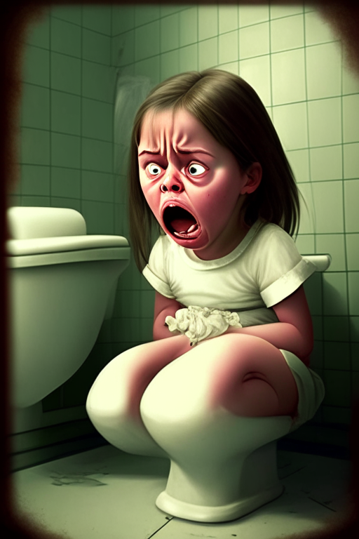 Girl pooping