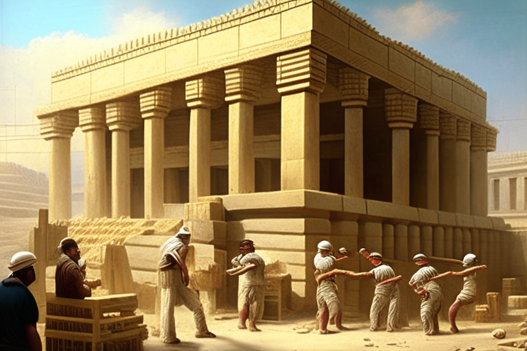 Workers building Solomon's Temple