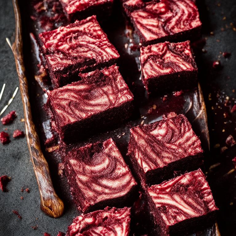 Oven-Baked Chocolate Brownies with Air Fryer Raspberry Swirl Cheesecake Bars, filling frame, bright studio lighting, razor-sharp focus, from below