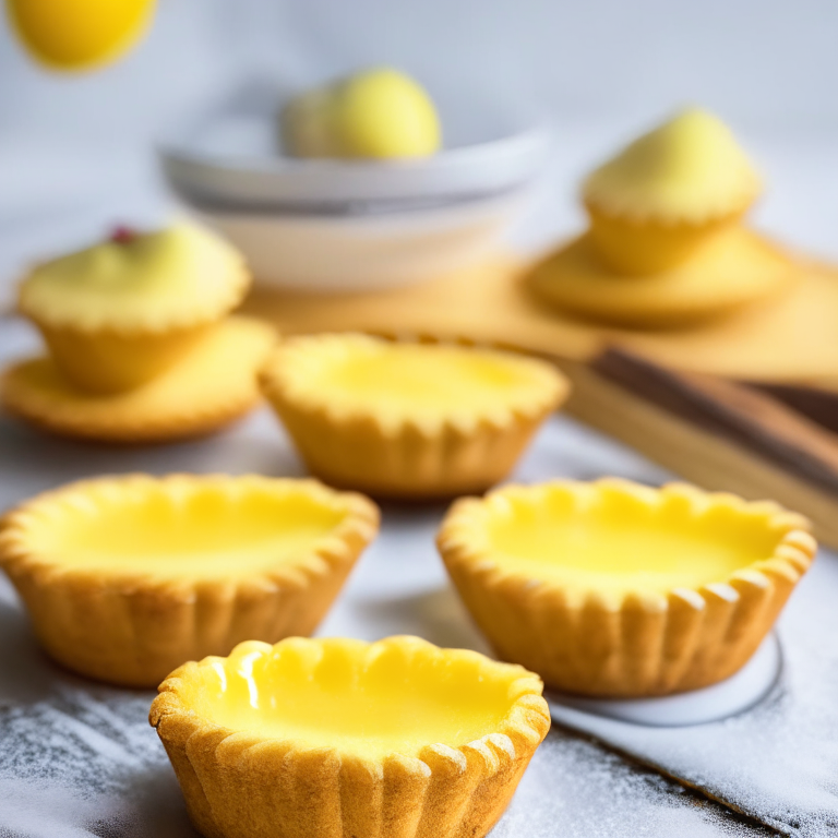 Air Fryer Mini Fruit Pies with Oven-Baked Lemon Curd Tartlets, filling frame, bright studio lighting, razor-sharp focus