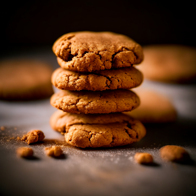 Oven-Baked Almond Butter Cookies filling frame, bright studio lighting, razor-sharp focus, from below