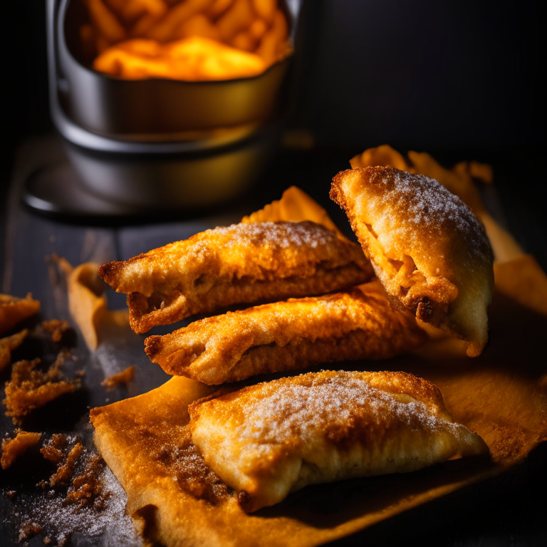 Oven-Baked Beef and Cheddar Hand Pies with Air Fryer Truffle Parmesan Fries filling frame, bright studio lighting, razor-sharp focus, shot from front