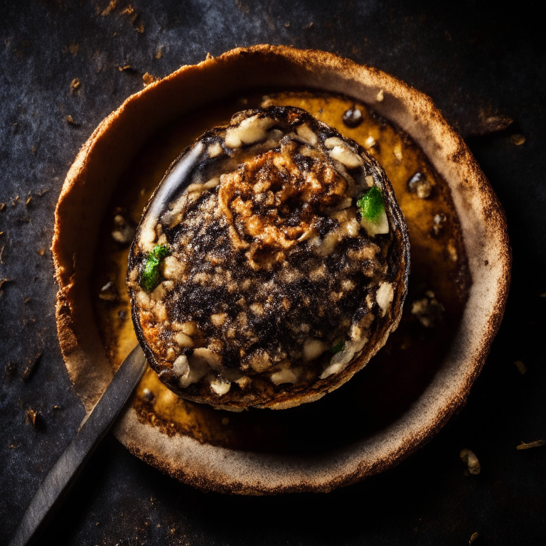 Stuffed portobello mushrooms filling frame, bright studio lighting, razor-sharp focus, shot from above