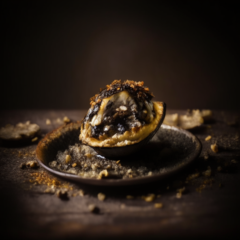 Stuffed portobello mushrooms filling frame, bright studio lighting, razor-sharp focus, shot from below