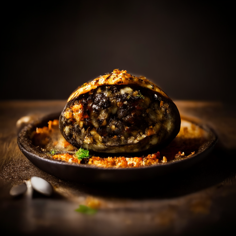 Vegetarian Stuffed Portobello Mushrooms filling frame, bright studio lighting, razor-sharp focus, shot from front