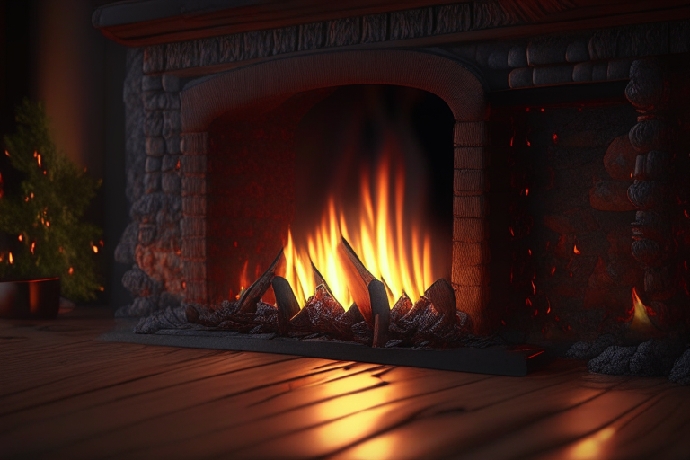 “Beautiful fireplace with fire 8k ultra realist”