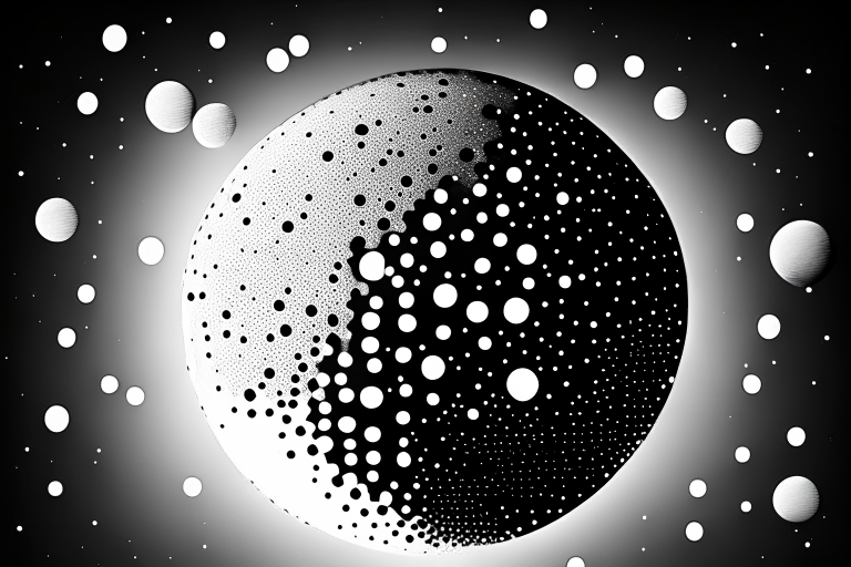 Make a template with moon dots coming forward