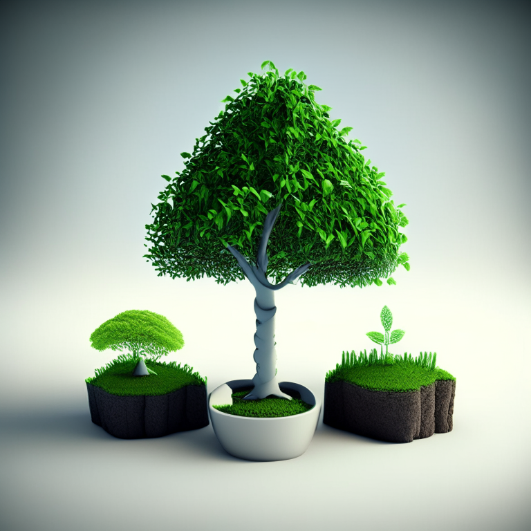 Mini Tree to grow big tree 3d evolution 