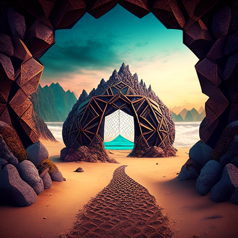 Armored nether portal lattice, mountain path, beach, circus theme