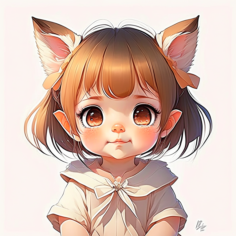 baby, cute, anime, puppy ears. taken in 2022, illustration