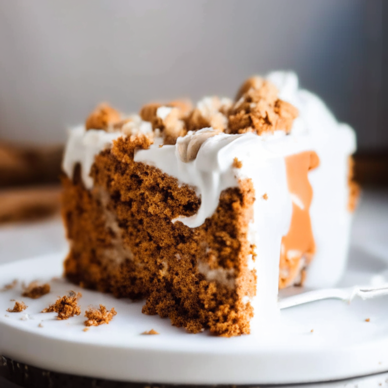 A side view of gluten-free carrot cake filled with walnuts and topped with cream cheese frosting, lit by bright window light, the entire cake and frosting shown in perfect focus from the first layer to the topmost swirl