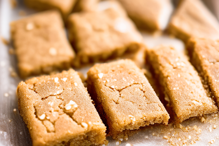 Gluten free almond flour blondies, consistent photo style, filling frame, razor-sharp focus on the tops, bright clear lighting