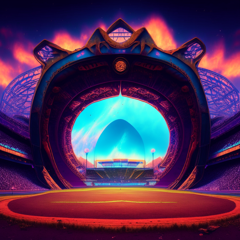 nether portal, magic, baseball stadium, 8k, psychedelic
