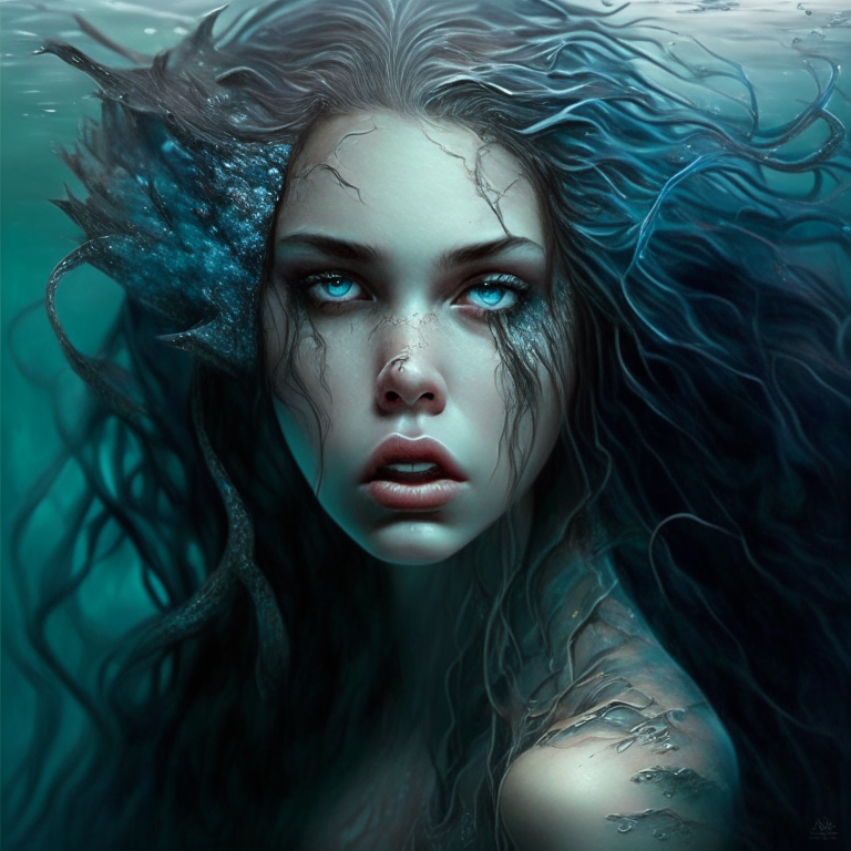 A beautiful young woman, she is a mutation between a human and a siren, she  can't walk