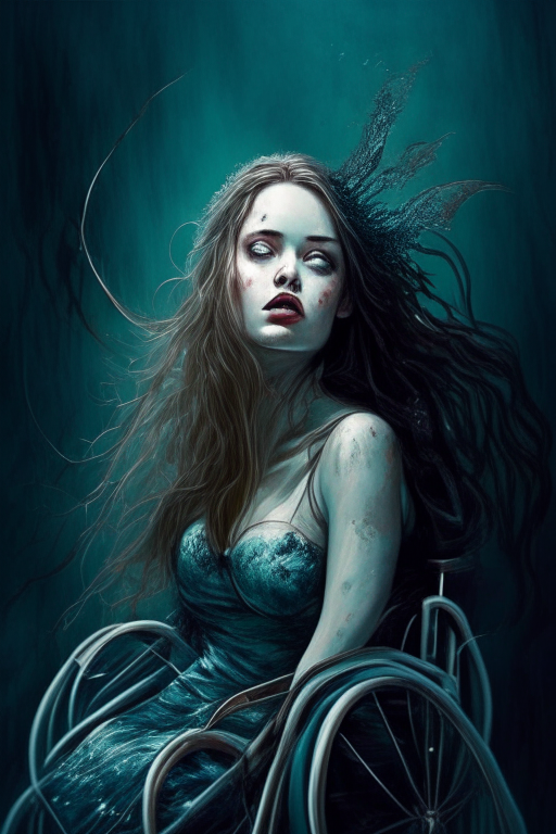 “A young woman, she is a mutation between a human and a siren, she is in a wheelchair”