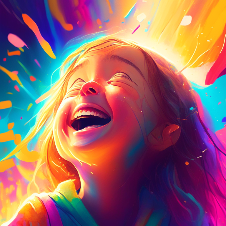 a colorful illustration of joy, hope and wonder in life, full of light and positivity, 4k ultra hd