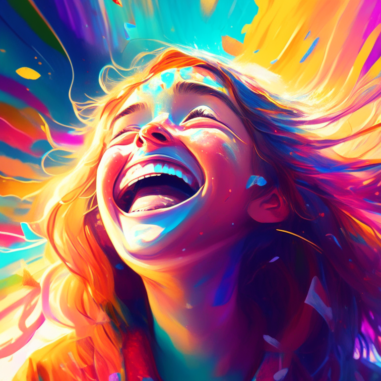 a colorful illustration of joy, hope and wonder in life, full of light and positivity, 4k ultra hd