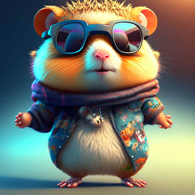 a full body cute character of stunning 3D 12K resolution of a antropomorfic  hamster hipster [gritty Hip Hop] chibi style character in detailed full body, with , sunglases ,, hemp textiles , highly detailed, vibrant, ultra high quality, Hyperrealism, Photorealism, [octane render], dynamic, moonlight, highly detailed, digital painting, artstation, concept art, smooth, sharp focus, illustration. tumblr, award winning photography, Transgressive art, zbrush central contest winner, Kodak Ultramax 800