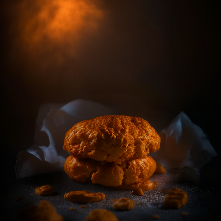 Sweet potato biscuits filling the frame, lit by softbox studio lighting, every nook and cranny in hyperfocused razor sharpness