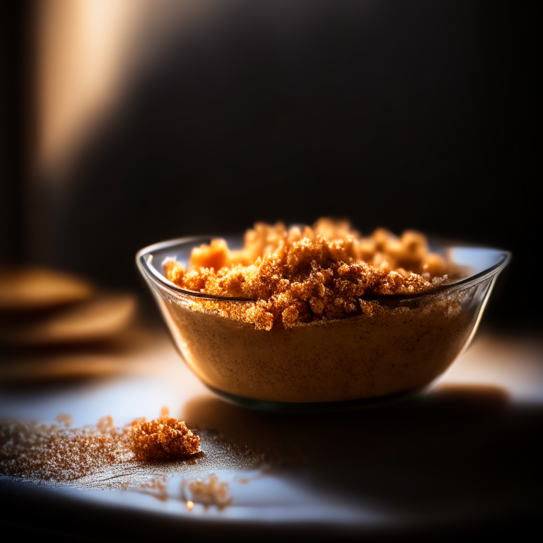 Gluten-free apple crisp lit by window light, macro photo showcasing crumb topping in perfect clarity, 8k