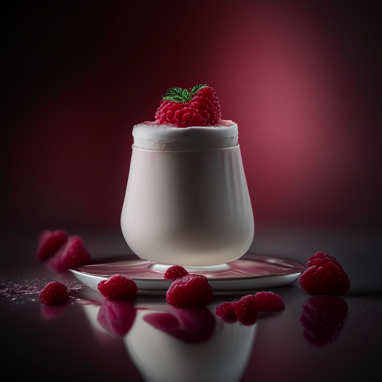 Raspberry coconut panna cotta filling the frame, lit by softbox studio lighting, every bite in razor-sharp focus, 4k