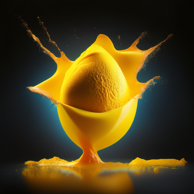 Mango sorbet filling the frame, lit by softbox studio lighting, every scoop in razor-sharp focus, 4k