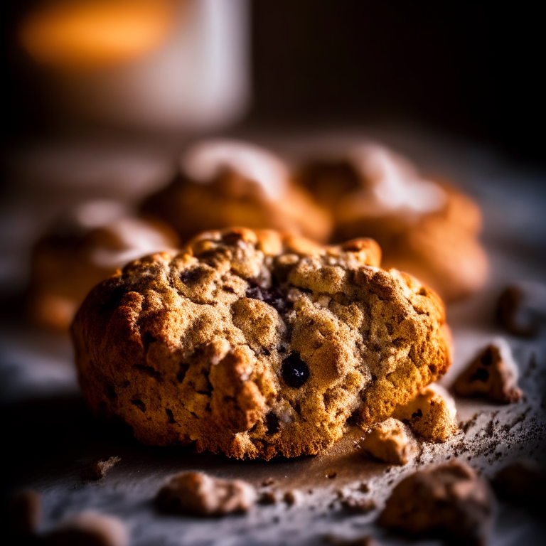 A plate of three gluten-free cinnamon raisin scones filling the frame, baked to perfection, lit by bright, even lighting, every nook and cranny in perfect razor-sharp focus showcasing the scone texture and swirls of cinnamon, 16k