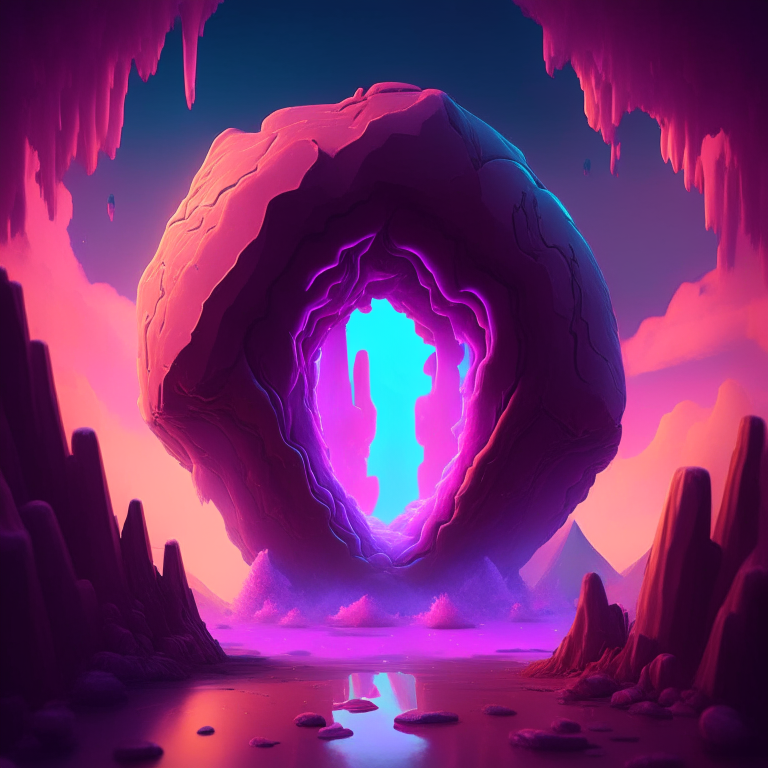 nether portal , interesting location, 8k, bubble pop, cotton candy style