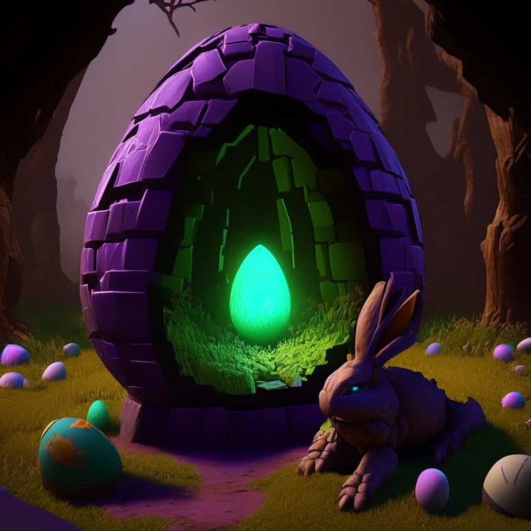 armored nether portal , easter bunny farm egg hunt, 8k, 